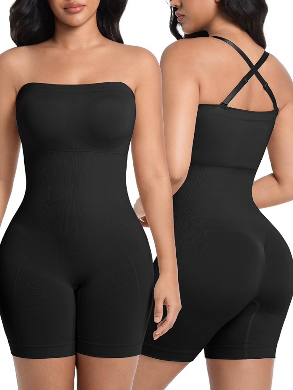 Black Shapewear Bodysuit Tummy Control Built in Bra Size M